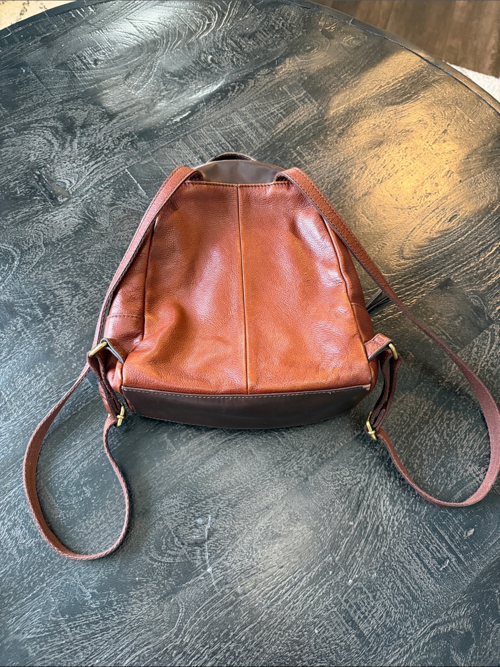 Vintage Fossil Brown Pebbled Leather Mini Backpack - Picture 6 of 8